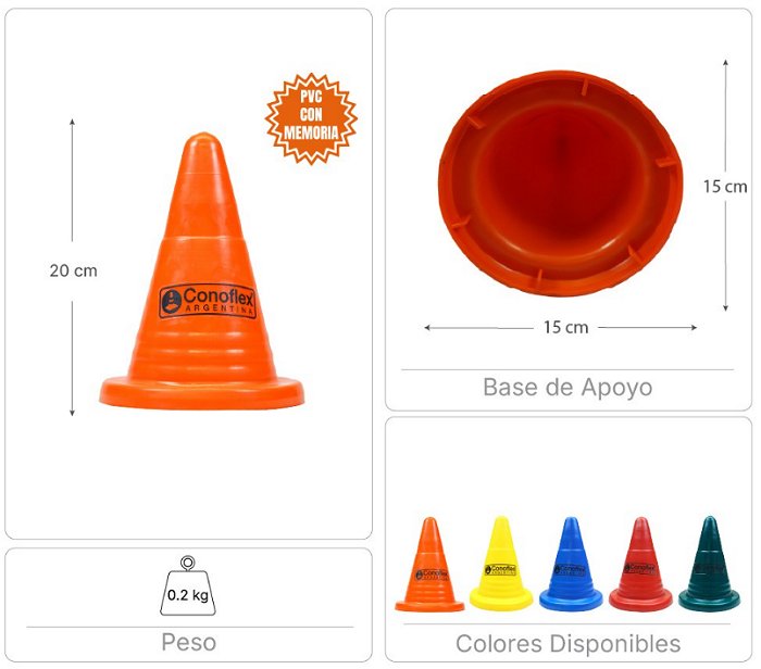 Conos Conoflex 1025 PVC Flexible medidas y colores