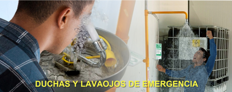 Duchas y lavaojos de emergencia
