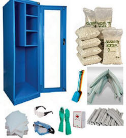 kit para derrames industriales con gabinete