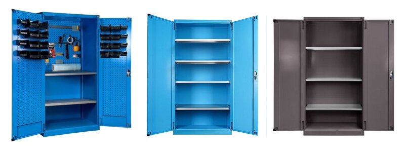 Armarios metalicos con 2 puertas batientess y estante