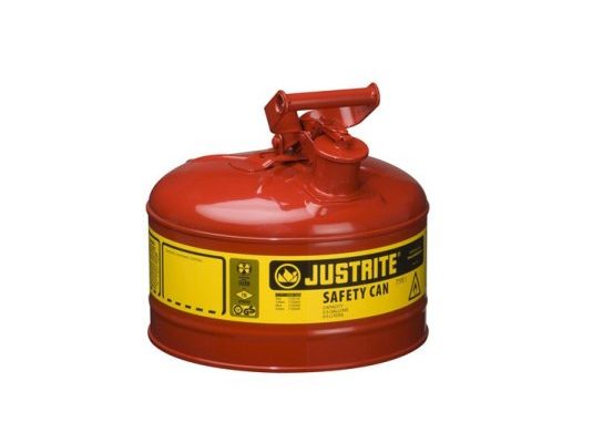 Bidones para inflamables Justrite 7125100 (ex 10701) metálicos Tipo I - Cap. 9,5 lts.