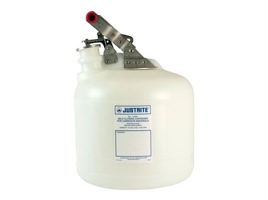 Bidones plásticos para corrosivos Justrite 12260 ovalados - 9 lts.