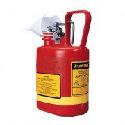 Bidón 14160 4 lt Tipo I plast plásticos para ácidos y corrosivos justrite ovalados con accesorios de acero inoxidable - Color rojo - 4 lts.