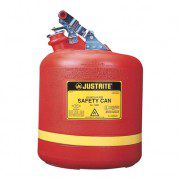 Bidón 14561 19 lt Tipo I plast plásticos para ácidos y corrosivos Justrite ovalados con accesorios de acero inoxidable - Color rojo - 19 lts.