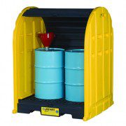 Cobertizos antiderrames 2 tambores Justrite 28675 EcoPolyBlend™ DrumSheds™