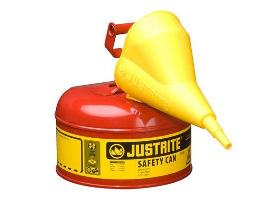 Bidones para inflamables Justrite 7110110 metalicos Tipo I - Cap. 4 lts