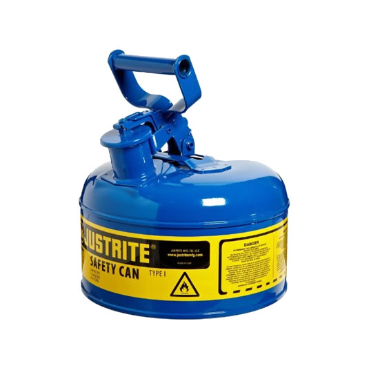Bidón 7110300 4 lt Tipo I para inflamables Justrite (ex 10210/10310) metalicos - Cap. 4 lts - Color azul para Querosén