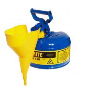 Bidón 7110310 4 lt Tipo I para inflamables Justrite metálicos - Con embudo - Cap. 4 lts - Color azul para Querosén
