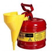 Bidón 7120110 7,5 lt Tipo I para inflamables Justrite (ex 10502) metálicos - Con embudo - Cap. 7,5 lts.