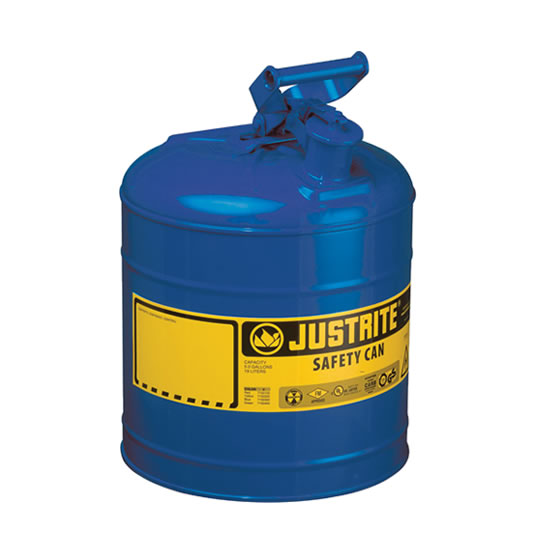 Bidón 7120300 7,5 lt Tipo I para inflamables Justrite (ex 10510) metálicos - Cap. 7,5 lts - Color azul para Querosén