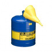 Bidón 7125310 9,5 lt Tipo I para inflamables Justrite metálicos - Con embudo - Cap. 9,5 lts - Color azul para Querosén