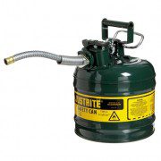 Bidón 7220420 7,5 lt Tipo II para inflamables Justrite (ex 10468E/10568E/10527E) metálicos de dos bocas AccuFlow™ - 7,5 lts - Color verde para Aceite