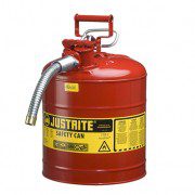 Bidón 7250130 19 lt Tipo II para inflamables Justrite (Ex 10821) de dos bocas y manguera AccuFlow™ - 19 lts - Color rojo