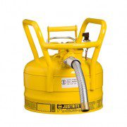 Bidón 7325230 9 lt Tipo II DOT para inflamables Justrite con manguera - 9 litros - Color amarillo