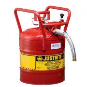 Bidón 7350130 19 lt Tipo II DOT para inflamables Justrite (Ex 10840) con manguera - 19 litros - Color rojo