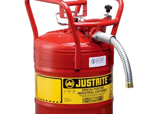 Bidones para inflamables Justrite 7350130 (Ex 10840) D.O.T. Tipo II con manguera - 19 litros - Color rojo