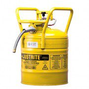 Bidón 735021019 lt Tipo II DOT para inflamables Justrite - con manguera - 19 litros - Color amarillo
