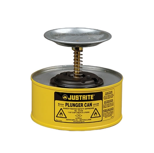 Humectadores 10118 1 lt de seguridad con pistón Justrite - Color amarillo