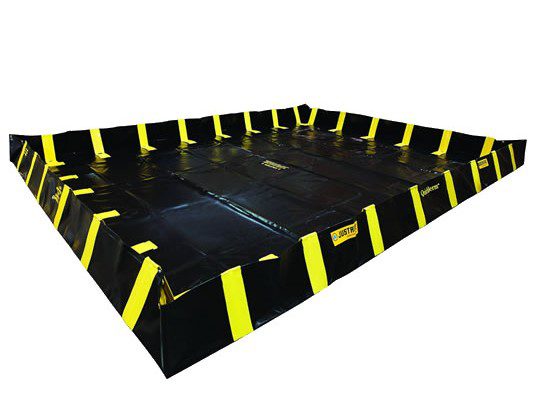 Piletas para contención de derrames Justrite QuickBerm® con soportes interiores de pared