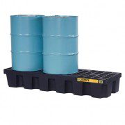 Pallet antiderrame 3t para 3 tambores Justrite 28629 (Ex 28703) con drenaje Negro