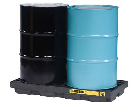 Centros de acumulación Justrite 28655 (Ex 28922) EcoPolyBlend™ para 2 tambores - Color negro