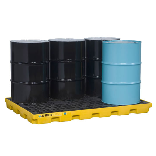 Centros de acumulación 28658 Justrite para 6 tambores Color amarillo (Ex 28924) EcoPolyBlend™