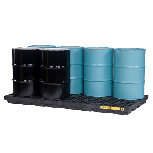 Centros de acumulación 28661 Justrite para 8 tambores Color negro (Ex AK28905) EcoPolyBlend™
