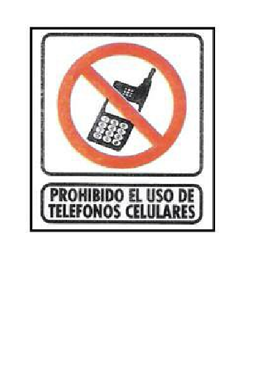 CARTELES SEÑALIZACION PROHIBIDO EL USO DE TELEFONOS CELULARES