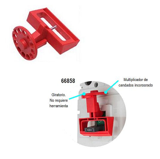 Bloqueadores 66858 multipolares para interruptores eléctricos de gran tamaño