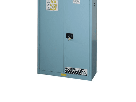 GABINETES IGNIFUGOS PARA CORROSIVOS JUSTRITE 8945022 ChemCor® – AZULES – 45 GALONES – PUERTAS MANUAL