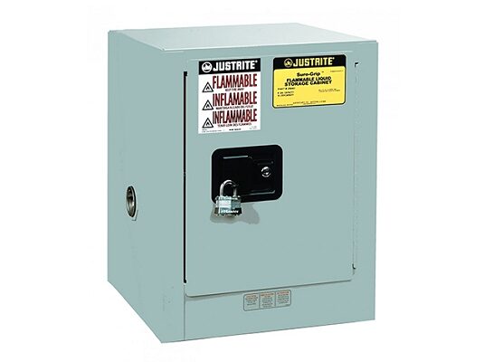 GABINETES 890423 4 Gal PA IGNIFUGOS p CORROSIVOS JUSTRITE Sure-Grip® SOBREMESADA AZULES 4 Galones PUERTA AUTOMATICA
