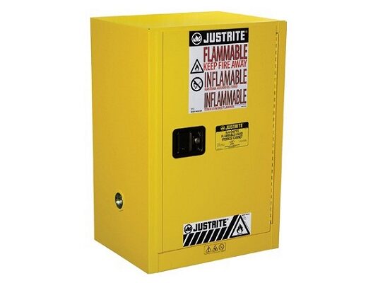 GABINETES IGNIFUGOS JUSTRITE 891200 COMPAC - 12 GALONES - AMARILLOS - PUERTA MANUAL