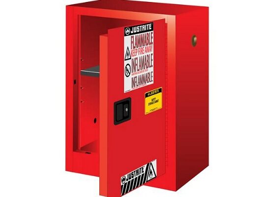 GABINETES IGNIFUGOS JUSTRITE 891201 COMPAC - 12 GALONES - ROJOS - PUERTA MANUAL