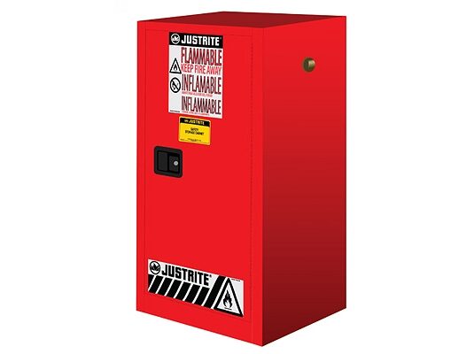 GABINETES IGNIFUGOS JUSTRITE 891501 COMPAC - 15 GALONES - ROJOS – PUERTA MANUAL