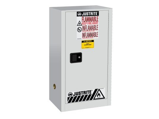 GABINETES IGNIFUGOS JUSTRITE 891525 Ex-25317W COMPAC - 15 GALONES - BLANCOS – PUERTA AUTOMATICA