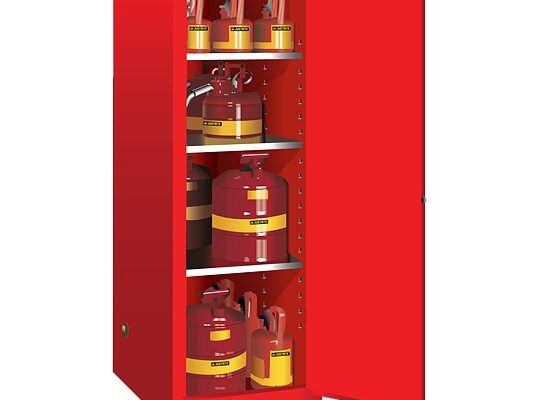 GABINETES IGNIFUGOS JUSTRITE 895401 DELGADOS SLIMLINE PROFUNDOS - 54 GALONES - ROJOS - PUERTA MANUAL