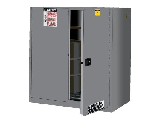 GABINETES IGNIFUGOS JUSTRITE 899073 PARA ALMACENAMIENTO DE TAMBORES DE 200 LITROS - GRISES - PUERTAS AUTOMATICAS