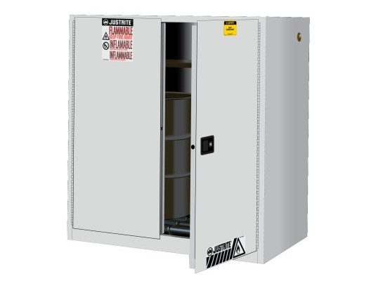 GABINETES IGNIFUGOS JUSTRITE 899075 PARA ALMACENAMIENTO DE TAMBORES DE 200 LITROS - BLANCOS - PUERTAS AUTOMATICAS