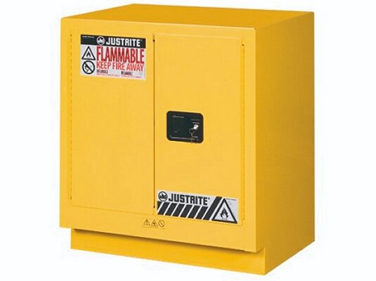 GABINETES IGNIFUGOS PARA LABORATORIOS JUSTRITE - 19 Galones - AMARILLOS – 2 PUERTAS AUTOMATICAS