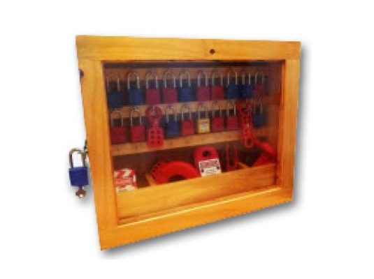 Locker de madera para llaves, candados, tarjetas y elementos de bloqueo