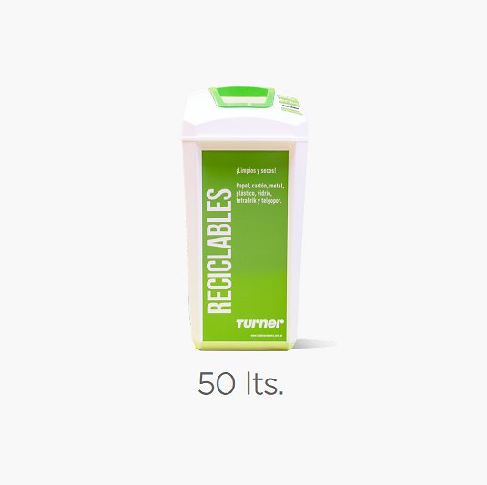 Contenedor de reciclado de 50 litros inyectado