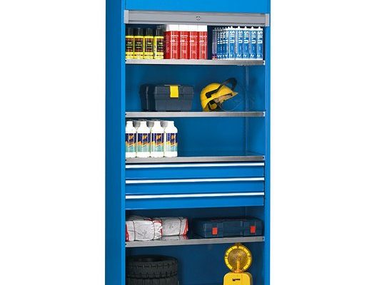 Armarios metálicos 2,2 mt 4 planos 3 cajones portaherramientas