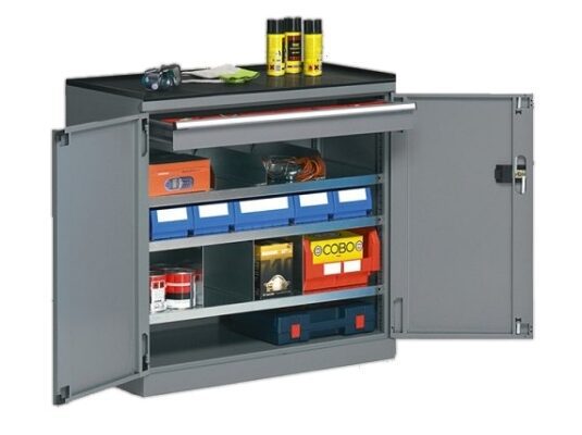 Armarios metálicos 1 mt 1 cajón tapa de goma portaherramientas