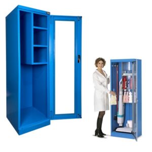 Armario metálico para guardado de elementos de limpieza
