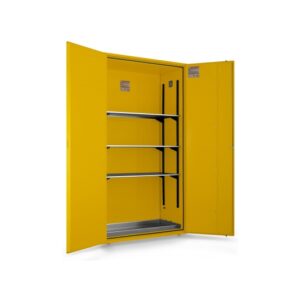 Gabinete ignifugo 2ptas inflamables 3 estantes bandeja DIN 12925