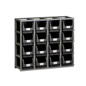 Estanterías modulares metálicas con gavetas contenedoras