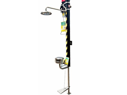 Ducha de emergencia con lavaojos 6010-AC de acero inoxidable anticongelante
