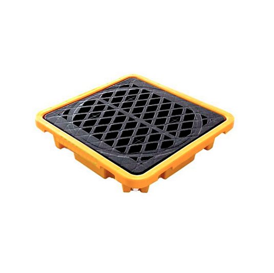 Pallets plásticos 1 tambor bajo piso perforado antiderrame
