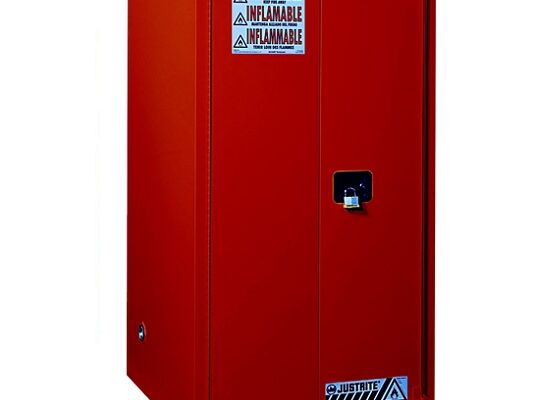 GABINETES 896081 60 Gal PP IGNIFUGOS JUSTRITE ROJOS PARA PROPOSITOS GENERALES – 60 GALONES – PUERTAS PLEGABLES DOBLES