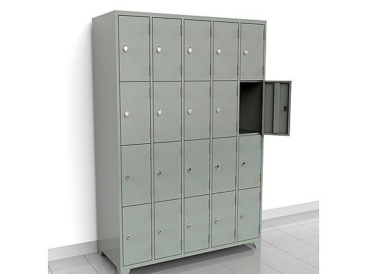 Guardarropa metálico de 20 puertas cortas